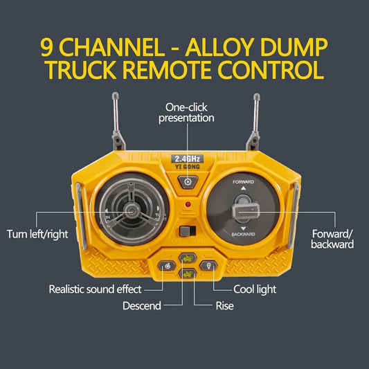 1:64 Scale Alloy RC Tow Truck with App & Remote Control | Metal Recovery Toy with Mini Car, 3 Speed Modes, Cruise Control & Rechargeable Battery | Random Colors (Bulldozer)