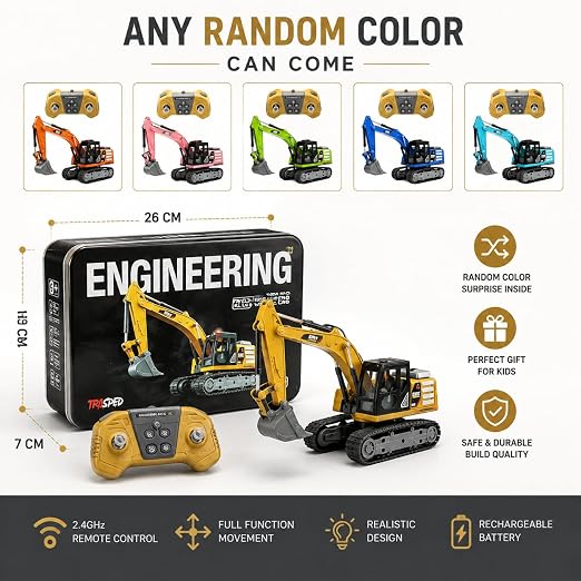 Premium Heavy Duty Engineering RC Excavator | 1:64 Scale Alloy Vehicle| mini excavator