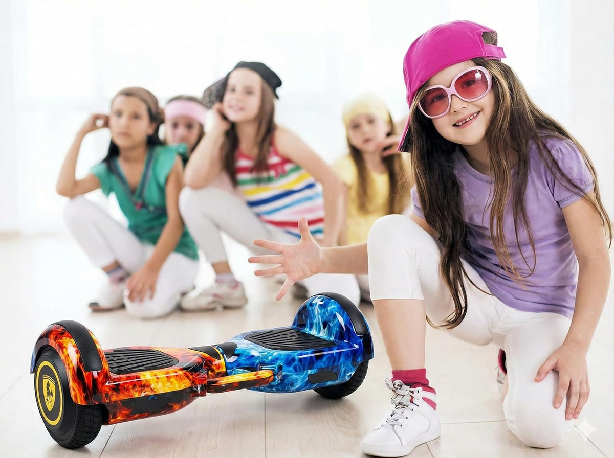 6.5 Inch Fast and Agile Hoverboard | Responsive Control and Robust Motor Power | LED LIghts Up Wheels | Bluetooth Speaker | Multi Colour| 120 kg capacity.