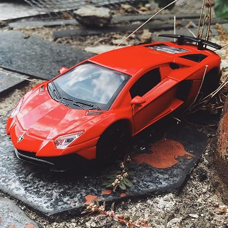 1:32 Scale Exclusive Alloy Metal Pull Back Die-cast Car Model with Sound Light Mini Auto Toy for Kids Metal Model Toy Car with Sound and Light? (Lamborgini RED-1)