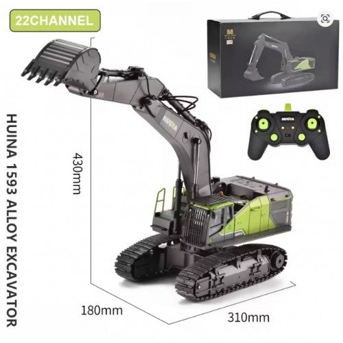HUINA 1593 RC Excavator 1/14 Metal Alloy Engineering Crawler Tractor 2.4G Electric Remote Control Car Rc Vehicle Toys