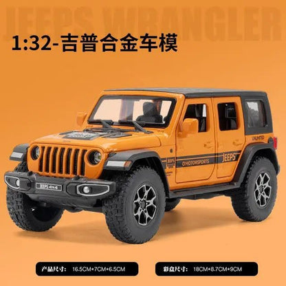 1:32 Scale Exclusive Alloy Metal Pull Back Die-cast Car Model with Sound Light Mini Auto Toy for Kids Metal Model Toy Car with Sound and Light? (Wrangler Rubicon -Orange)