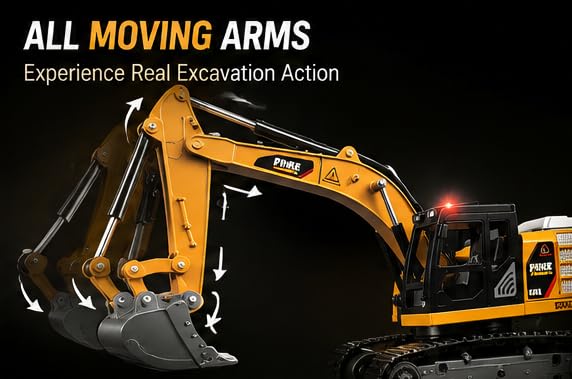 Premium Heavy Duty Engineering RC Excavator | 1:64 Scale Alloy Vehicle| mini excavator