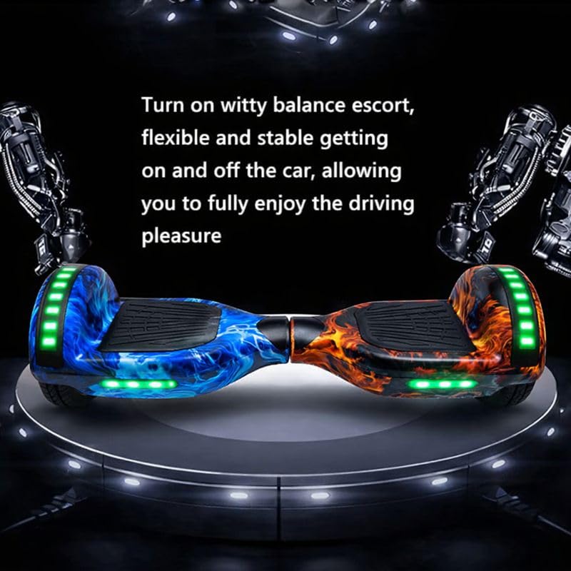 6.5 Inch Fast and Agile Hoverboard | Responsive Control and Robust Motor Power | LED LIghts Up Wheels | Bluetooth Speaker | Multi Colour| 120 kg capacity.