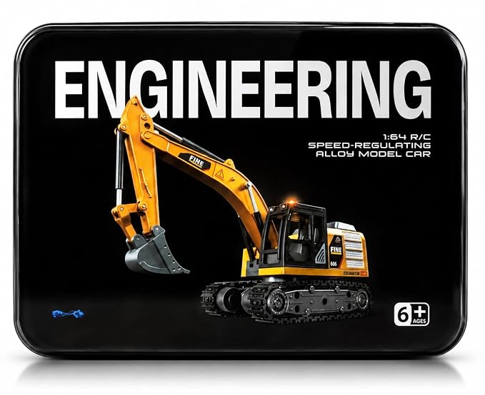 Premium Heavy Duty Engineering RC Excavator | 1:64 Scale Alloy Vehicle| mini excavator