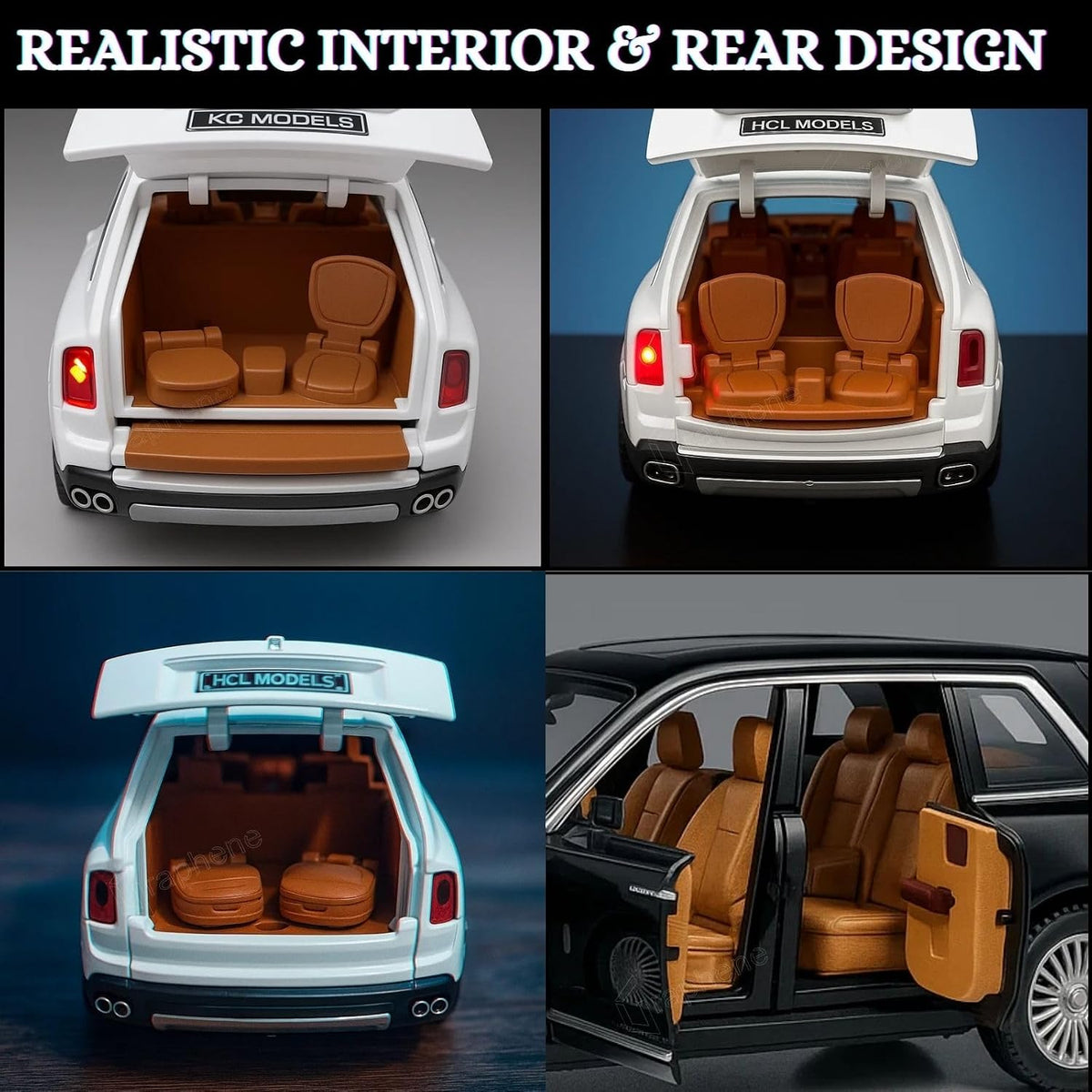 1:24 Scale Diecast Pull Back Rolls-Royace Cullinan Miniature SUV Model Car Toy Zinc Alloy Openable Doors Permium Realistic Metal Car Sound Light Toy for Kids 3+ Boy Girl