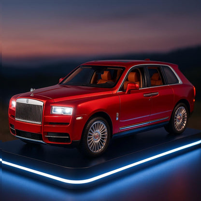 1:24 Scale Diecast Pull Back Rolls-Royace Cullinan Miniature SUV Model Car Toy Zinc Alloy Openable Doors Permium Realistic Metal Car Sound Light Toy for Kids 3+ Boy Girl
