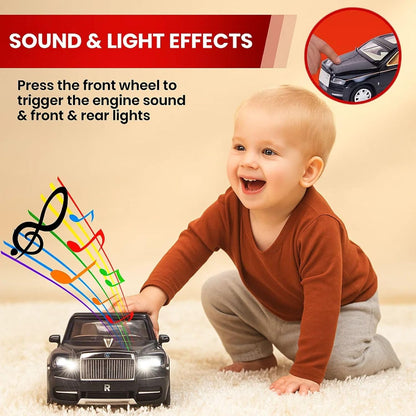 1:24 Scale Diecast Pull Back Rolls-Royace Cullinan Miniature SUV Model Car Toy Zinc Alloy Openable Doors Permium Realistic Metal Car Sound Light Toy for Kids 3+ Boy Girl