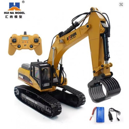 Huina 1580 23-Channel 1:14 Full-Scale Large Alloy Electric Excavator Digging Remote Control Engineering Vehicle Model