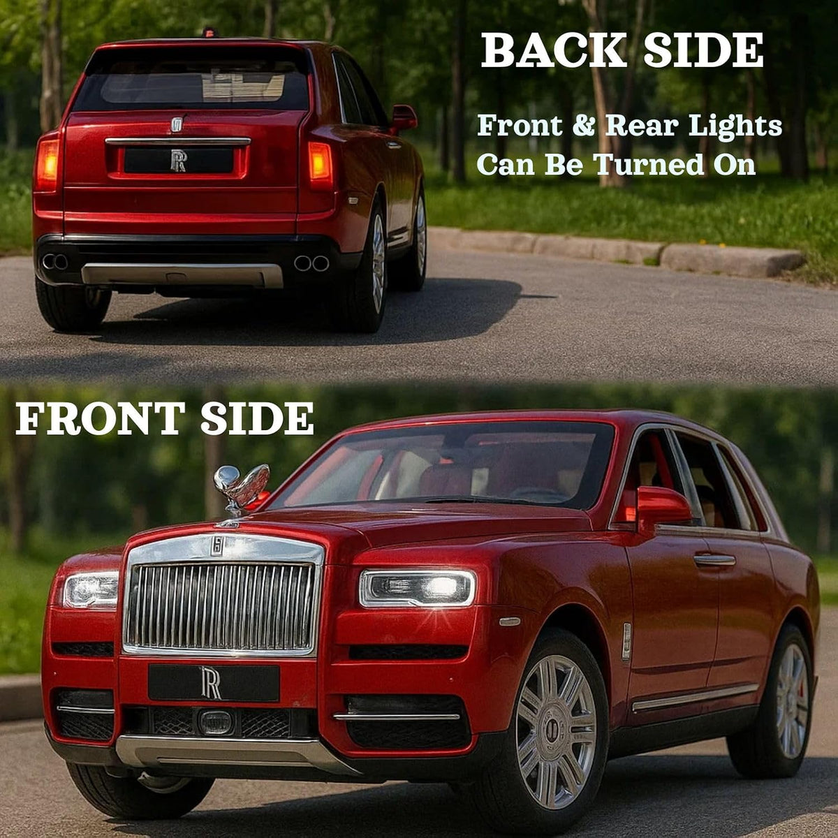 1:24 Scale Diecast Pull Back Rolls-Royace Cullinan Miniature SUV Model Car Toy Zinc Alloy Openable Doors Permium Realistic Metal Car Sound Light Toy for Kids 3+ Boy Girl