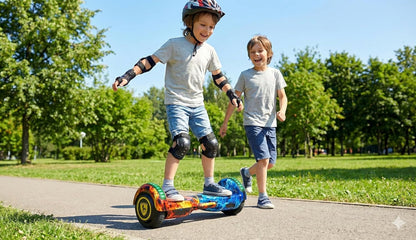 6.5 Inch Fast and Agile Hoverboard | Responsive Control and Robust Motor Power | LED LIghts Up Wheels | Bluetooth Speaker | Multi Colour| 120 kg capacity.